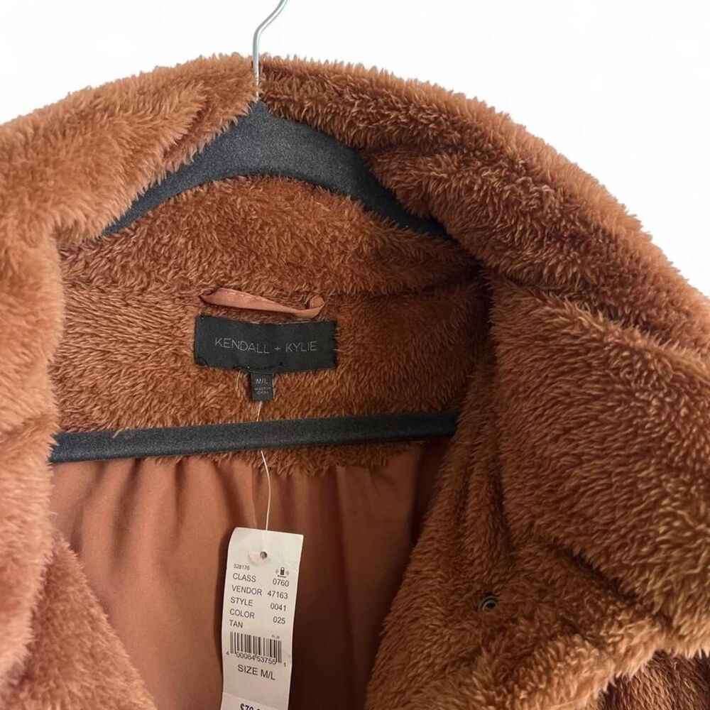Kendall & Kylie Brown Teddy Fleece Puffer Jacket Women’s M/L - Picture 3 of 9